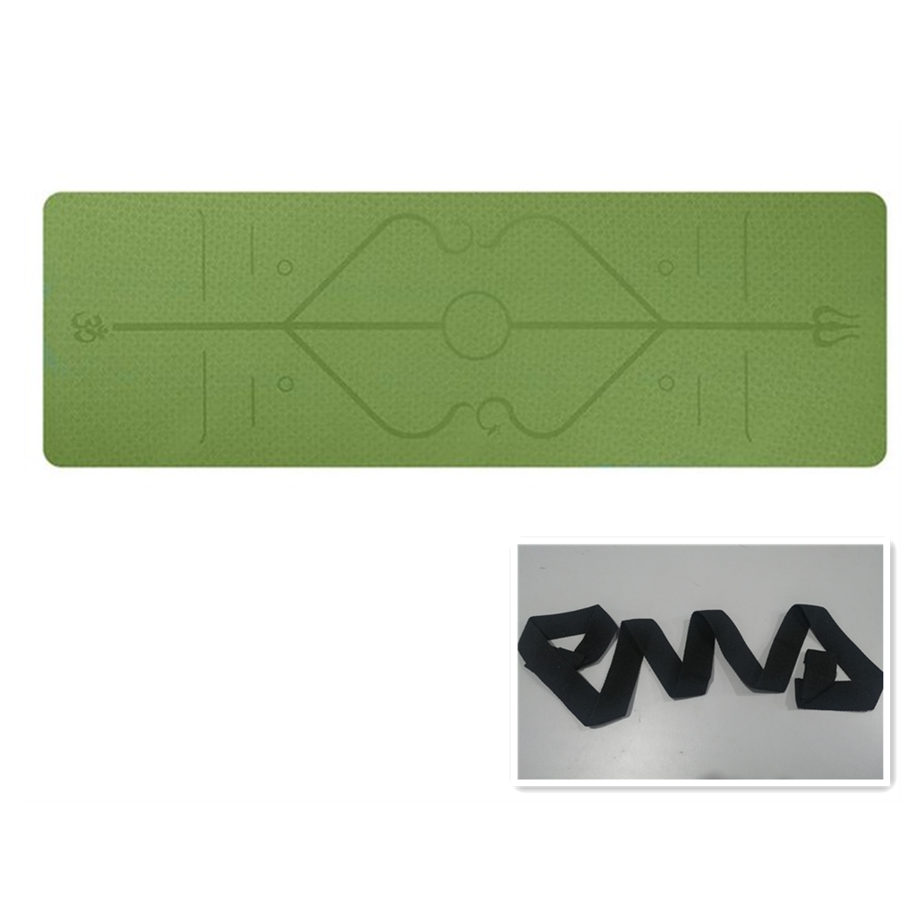 Harwelton™ Non-Slip 6mm TPE Yoga Mat with Body Alignment Lines
