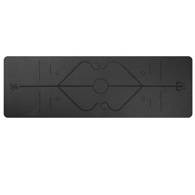 Harwelton™ Non-Slip 6mm TPE Yoga Mat with Body Alignment Lines