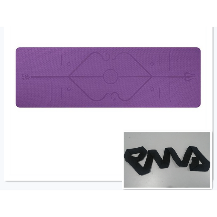 Harwelton™ Non-Slip 6mm TPE Yoga Mat with Body Alignment Lines
