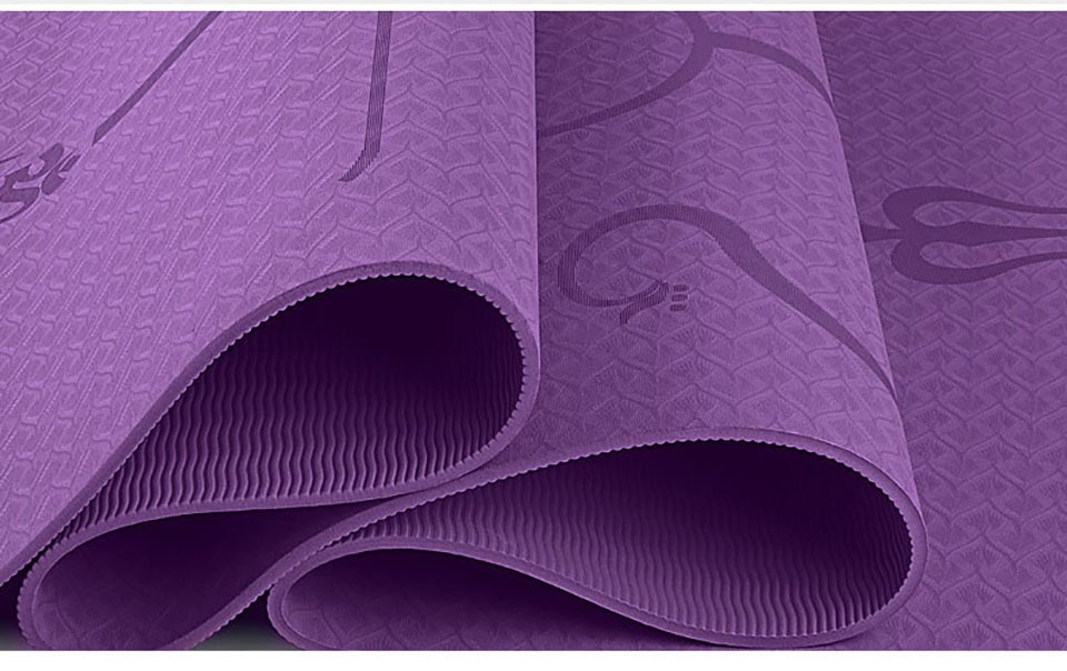 Harwelton™ Non-Slip 6mm TPE Yoga Mat with Body Alignment Lines