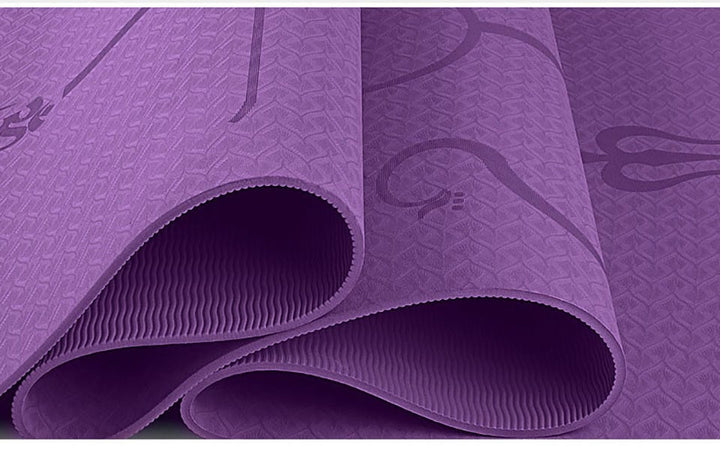 Harwelton™ Non-Slip 6mm TPE Yoga Mat with Body Alignment Lines