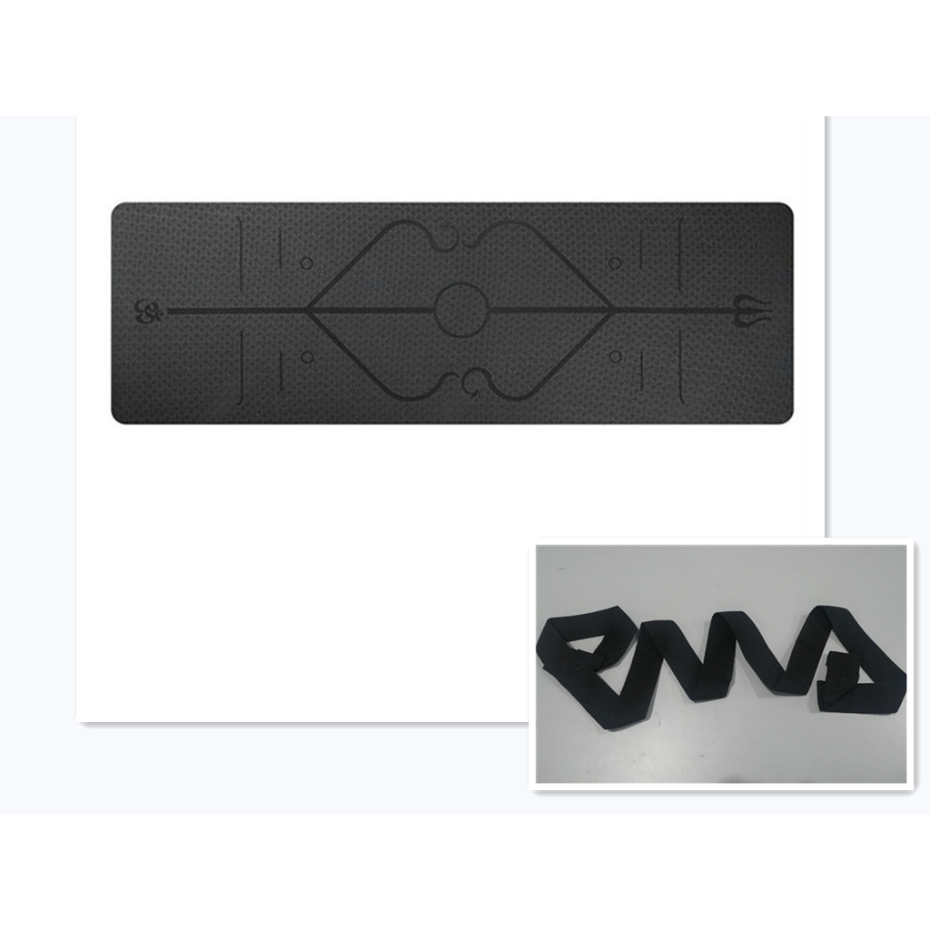 Harwelton™ Non-Slip 6mm TPE Yoga Mat with Body Alignment Lines