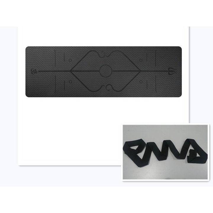 Harwelton™ Non-Slip 6mm TPE Yoga Mat with Body Alignment Lines