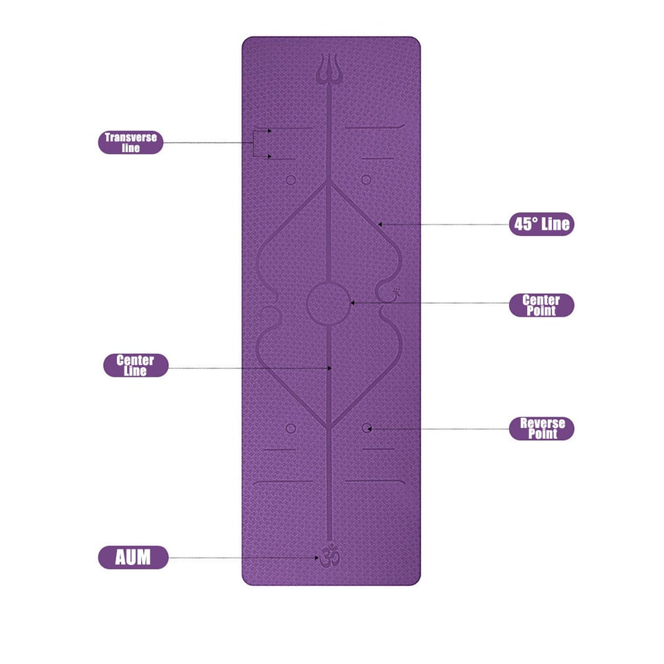 Harwelton™ Non-Slip 6mm TPE Yoga Mat with Body Alignment Lines