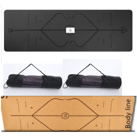Harwelton™ Non-Slip 6mm TPE Yoga Mat with Body Alignment Lines