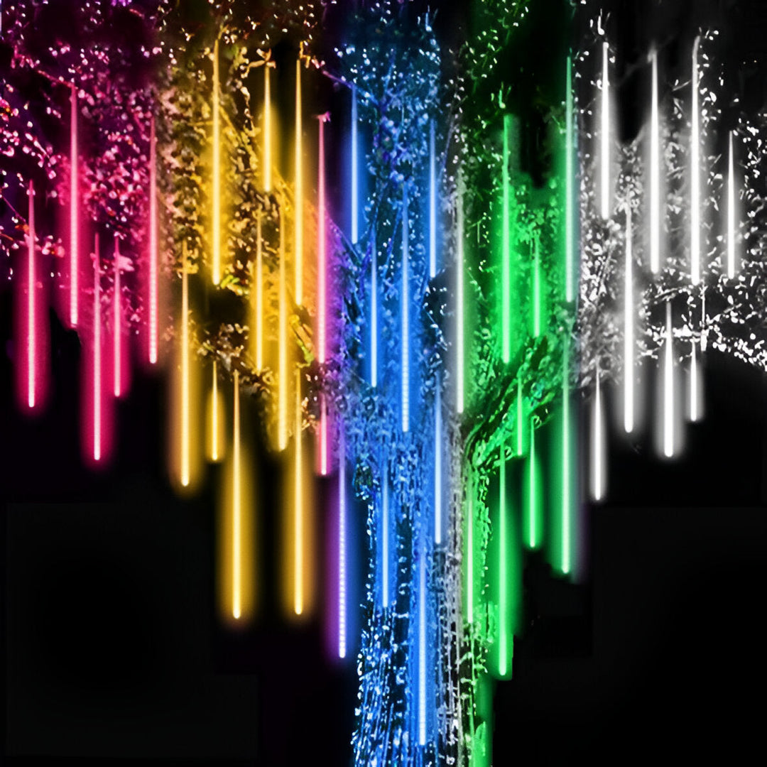 Falling Snow LED Garland Lights with Meteor Effect, Set of 8
