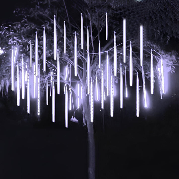 Falling Snow LED Garland Lights with Meteor Effect, Set of 8