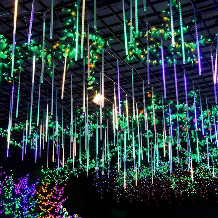 Falling Snow LED Garland Lights with Meteor Effect, Set of 8