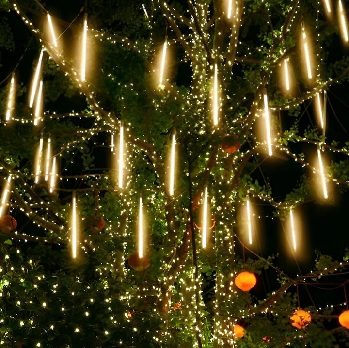 Falling Snow LED Garland Lights with Meteor Effect, Set of 8