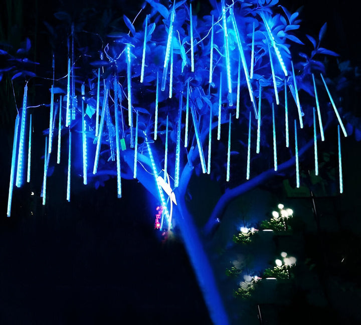 Falling Snow LED Garland Lights with Meteor Effect, Set of 8