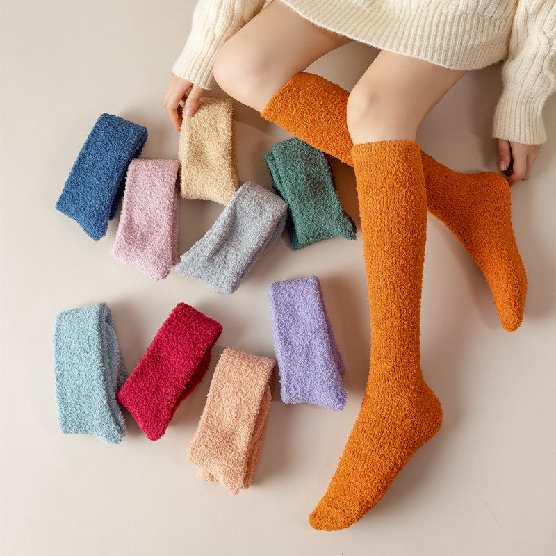 Harwelton™ Extra-Long Coral Fleece Winter Socks for Cosy Feet