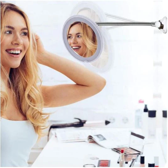 Harwelton™ 10x Magnifying Mirror with 14 LEDs and Flexible Gooseneck