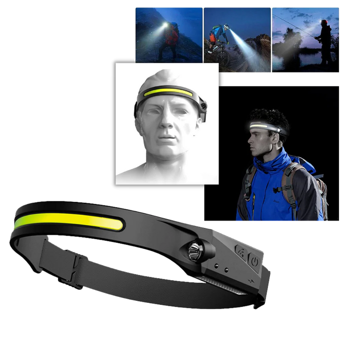 Harwelton™ Rechargeable LED Head Torch with Motion Sensor, 350 Lumens