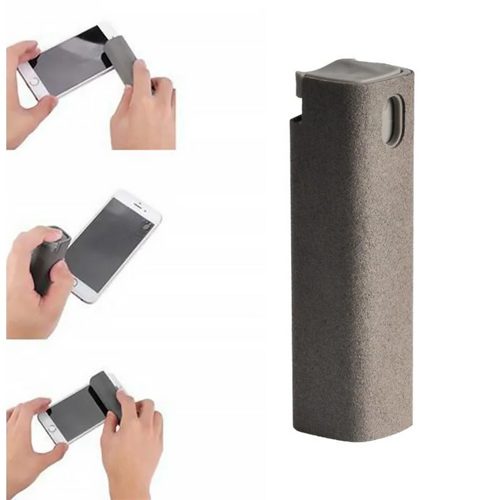 Pocket Screen Cleaner Spray with Built-In Microfibre Wiper