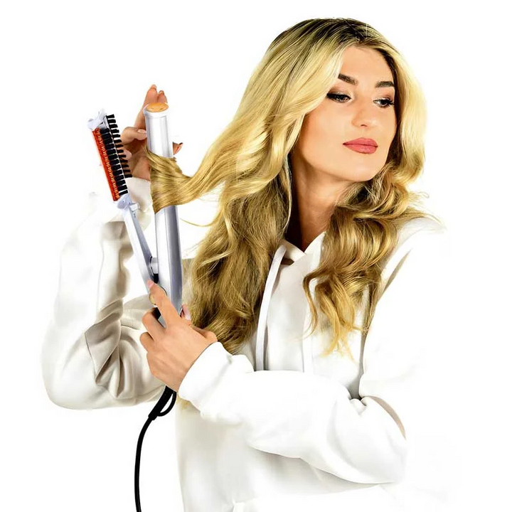 Harwelton™ 2-in-1 Rotating Hot Air Brush for Waves and Straight Hair