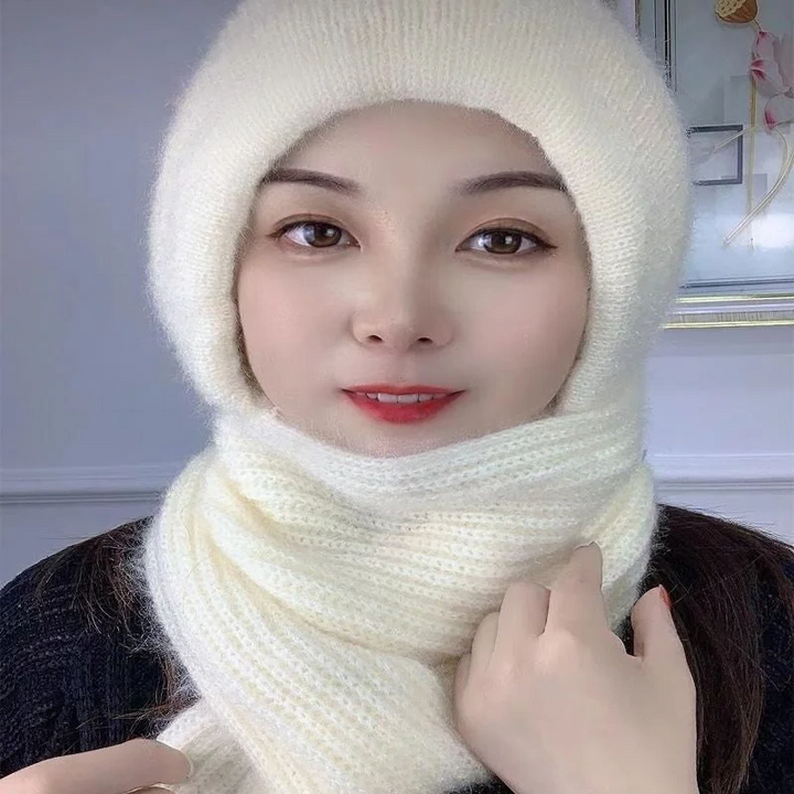 Women’s Winter Knit Hat Scarf – Windproof Ear Protection