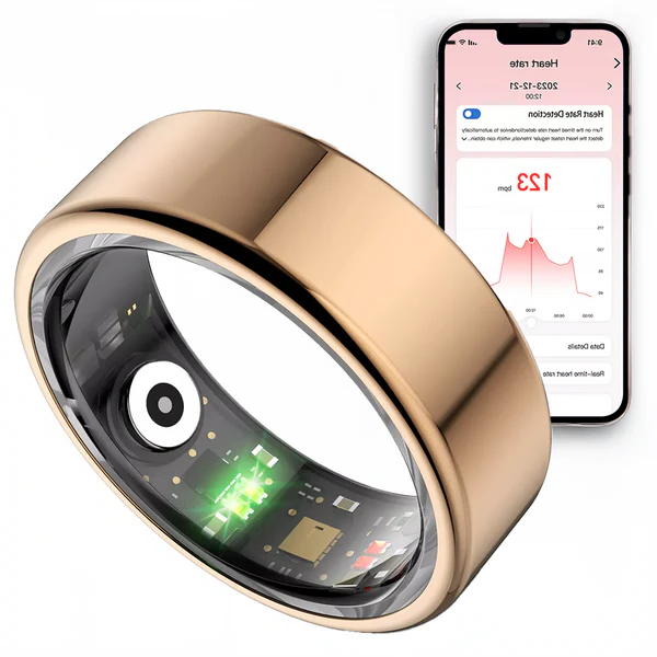 Stainless Steel Smart Ring with Sleep and Activity Tracking