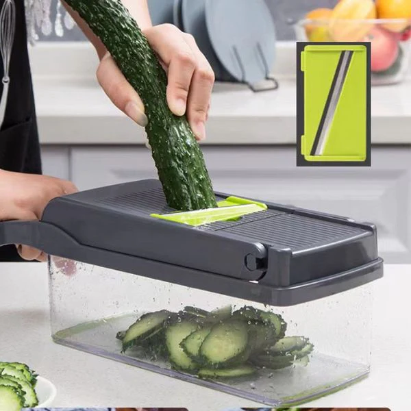 Multifunctional Vegetable Slicer and Grater with Steel Blades