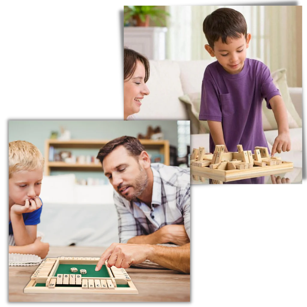Wooden Dice Game for Kids and Adults – Fun Maths Practice