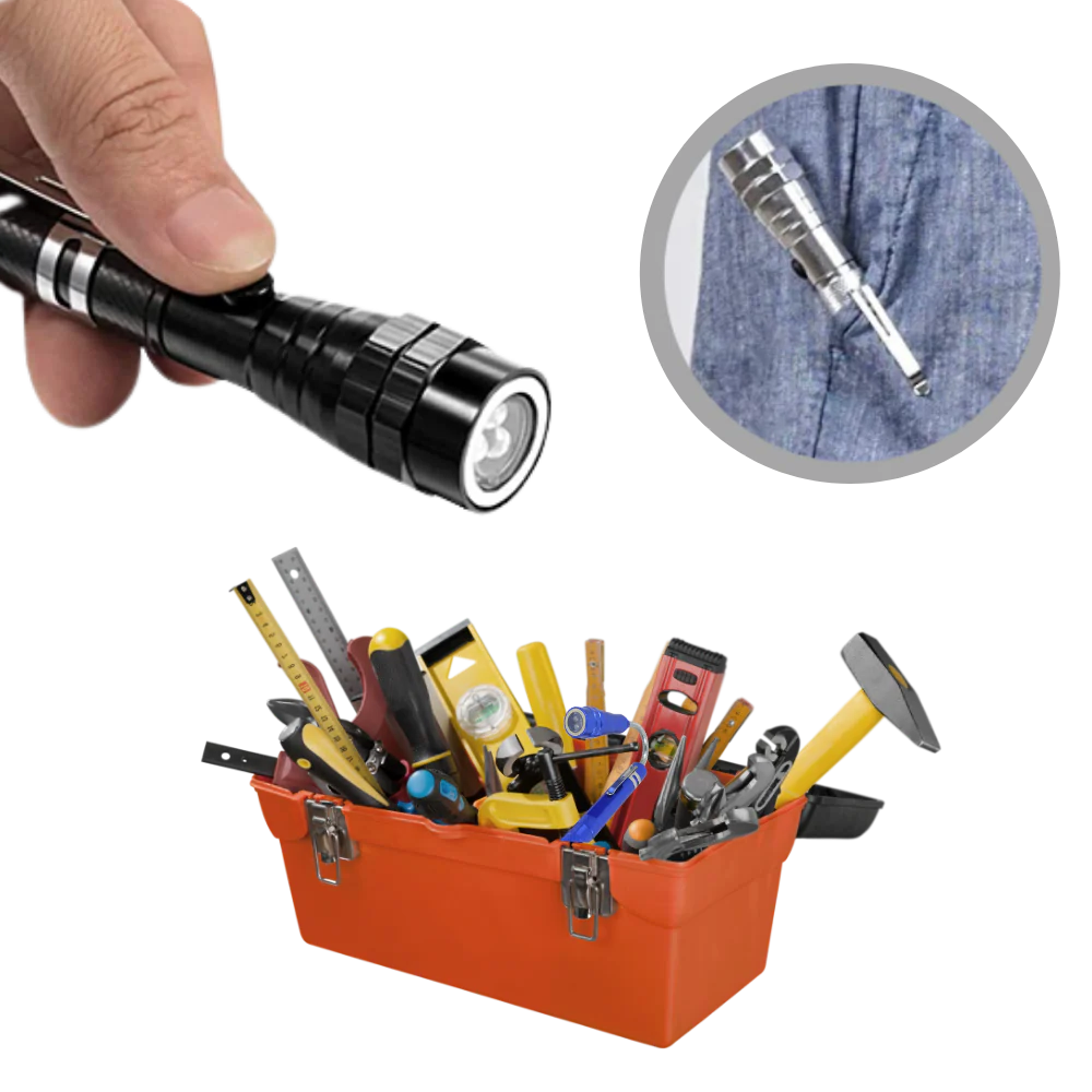 Telescopic Magnetic LED Torch with Flexible Gooseneck