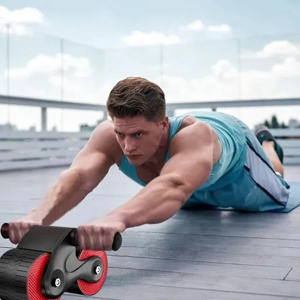 Harwelton™ Ab Roller with Double-Spring Rebound and Built-In Phone Stand