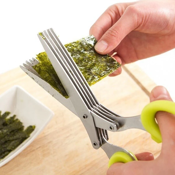 Harwelton™ 5-Blade Herb Scissors in Stainless Steel with Cleaning Comb
