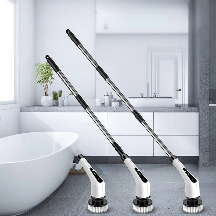 Cordless Electric Spin Scrubber with 7 Heads and Long Handle