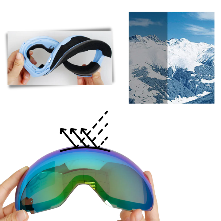 Harwelton™ Magnetic Ski Goggles with Two Polarised Interchangeable Lenses