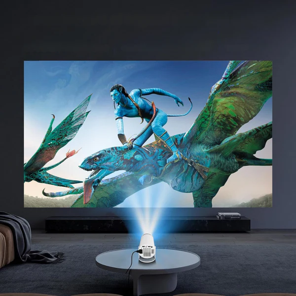 Smart 4K Projector with 180° Swivel Stand and Bluetooth Sound