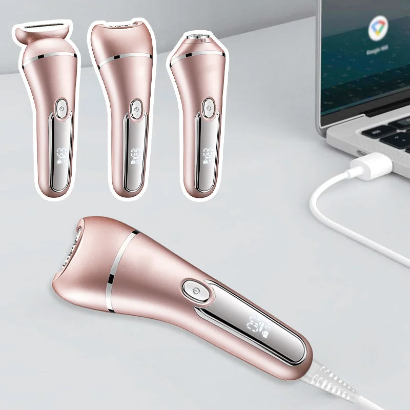 Harwelton™ 3-in-1 Waterproof Electric Shaver for Women, USB Rechargeable