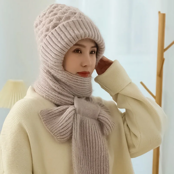 Harwelton™ Women's Windproof Knitted Hat and Scarf with Ear Cover