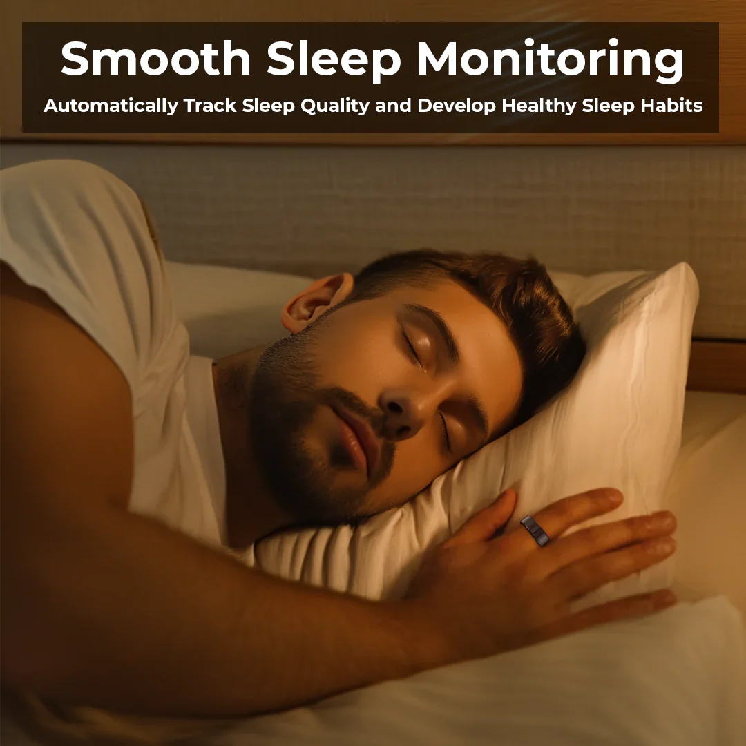 Stainless Steel Smart Ring with Sleep and Activity Tracking