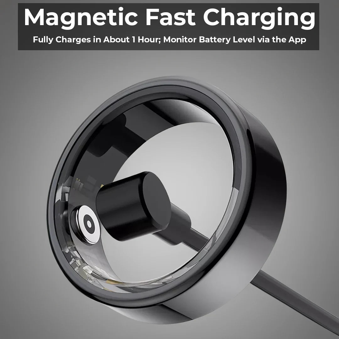 Stainless Steel Smart Ring with Sleep and Activity Tracking