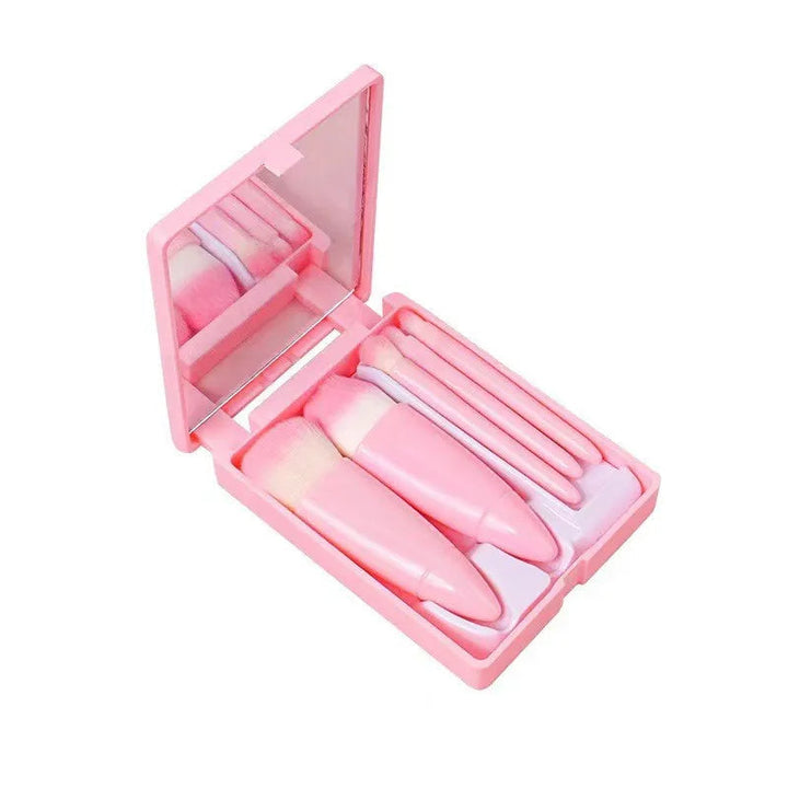 Harwelton™ Mini Make-Up Brush Set with Mirror in a Compact Case