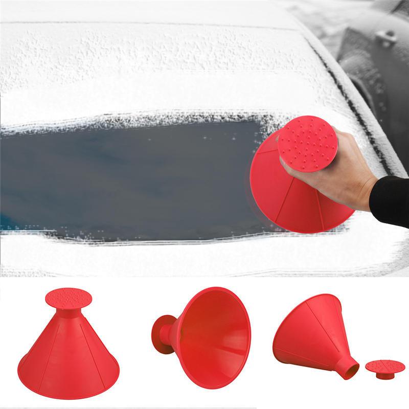 Round Cone Ice Scraper for Fast, Scratch-Free Windscreen Clearing
