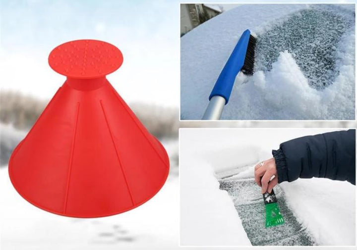 Round Cone Ice Scraper for Fast, Scratch-Free Windscreen Clearing