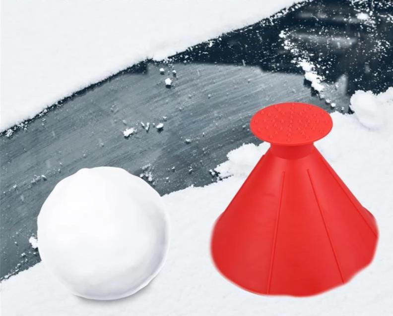 Round Cone Ice Scraper for Fast, Scratch-Free Windscreen Clearing