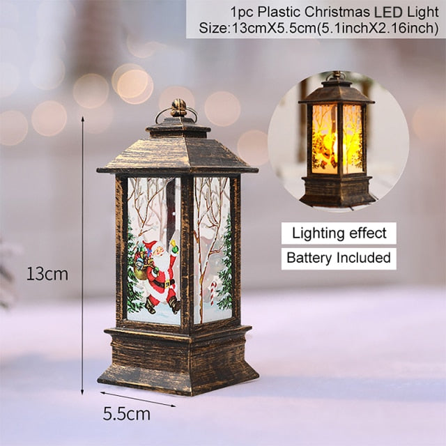 Harwelton™ Mini Christmas Lantern with Snowy Pine Cones and Red Berries