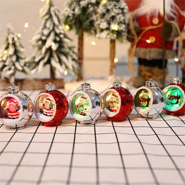 Light-Up Christmas Bauble with 3D Figure Inside