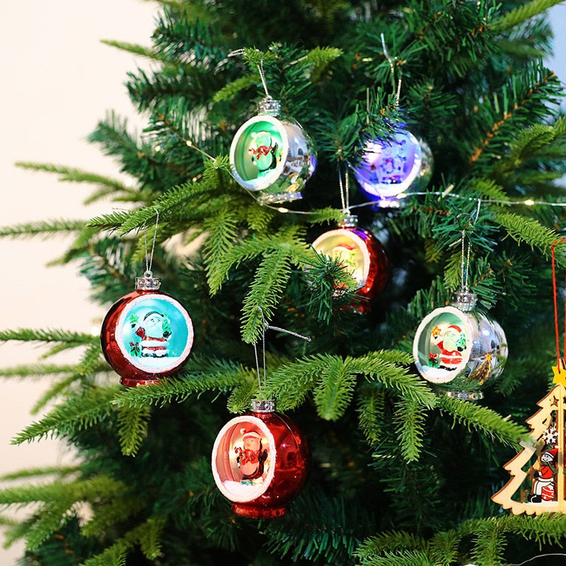 Light-Up Christmas Bauble with 3D Figure Inside