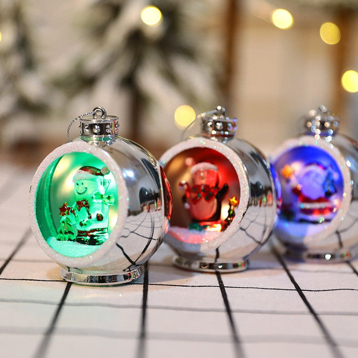 Light-Up Christmas Bauble with 3D Figure Inside