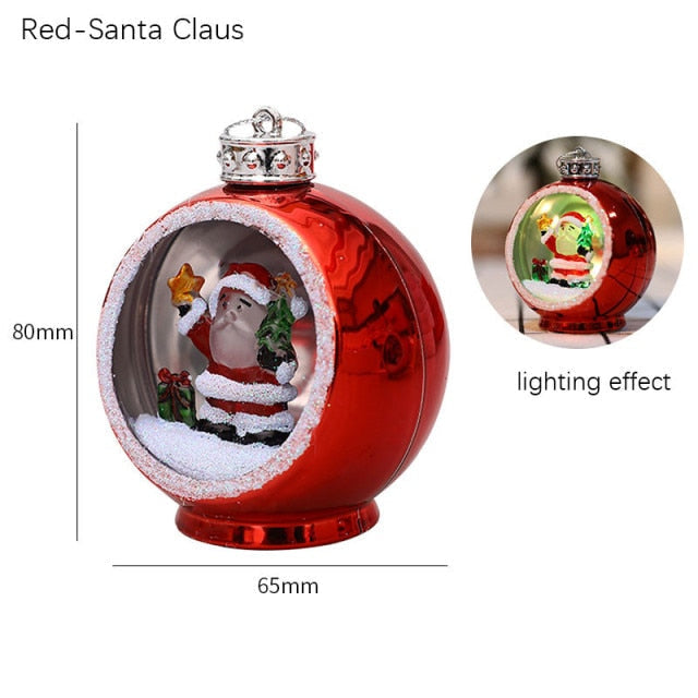 Light-Up Christmas Bauble with 3D Figure Inside