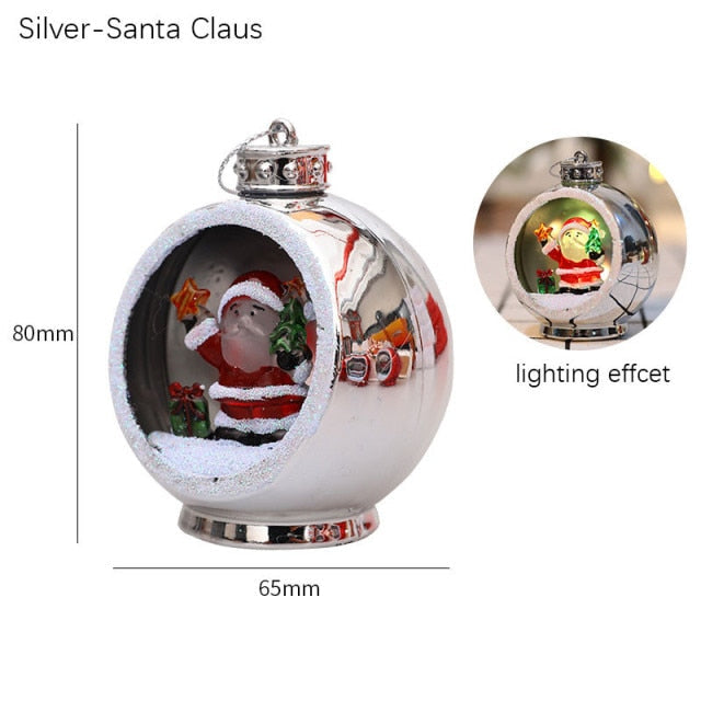Light-Up Christmas Bauble with 3D Figure Inside