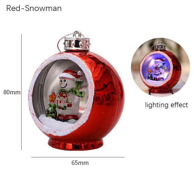 Light-Up Christmas Bauble with 3D Figure Inside