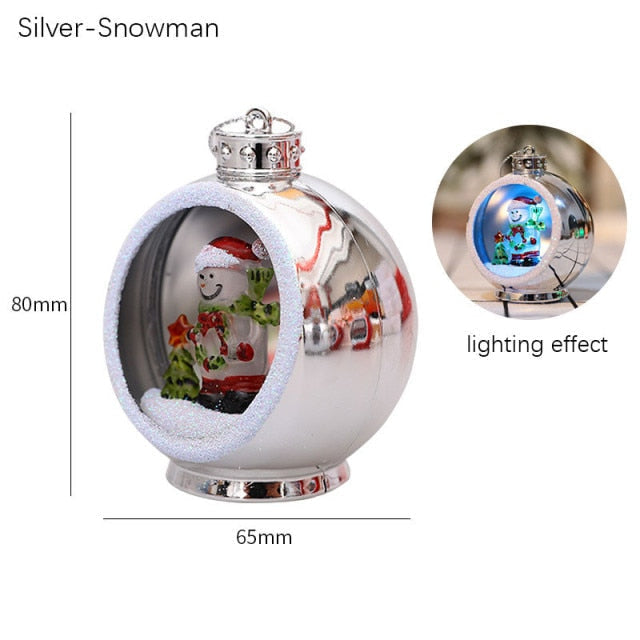 Light-Up Christmas Bauble with 3D Figure Inside
