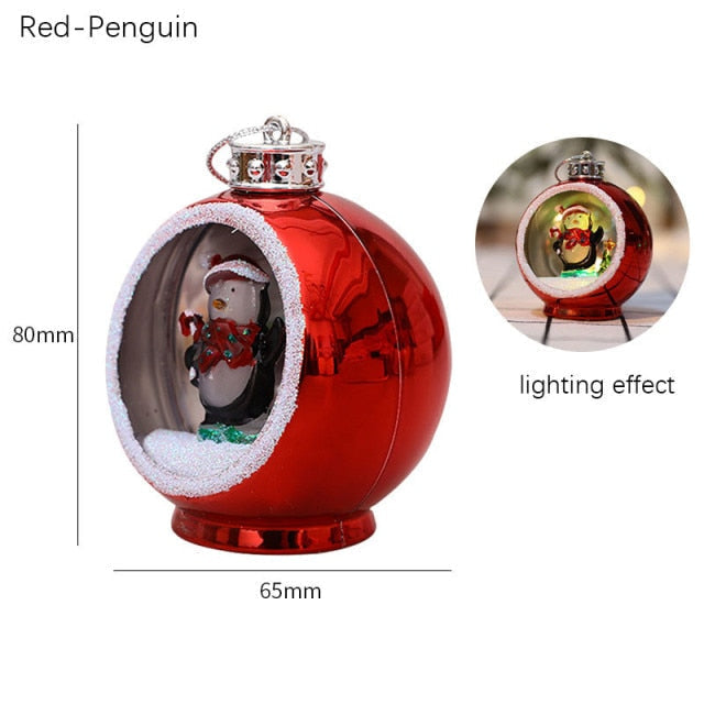 Light-Up Christmas Bauble with 3D Figure Inside