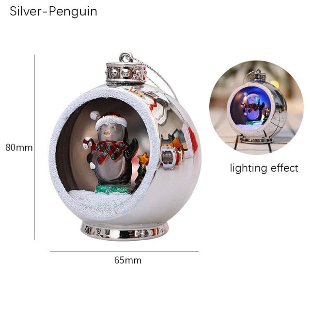 Harwelton™ Light-Up Christmas Bauble with 3D Figure Inside