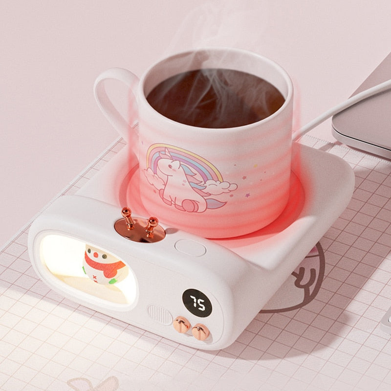 Cute Animal Mug Warmer Coaster with Thermostat Plate