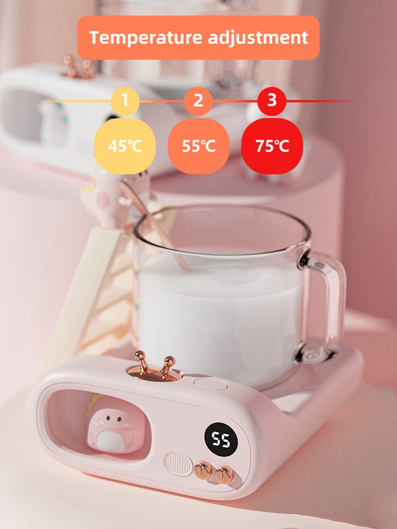 Cute Animal Mug Warmer Coaster with Thermostat Plate