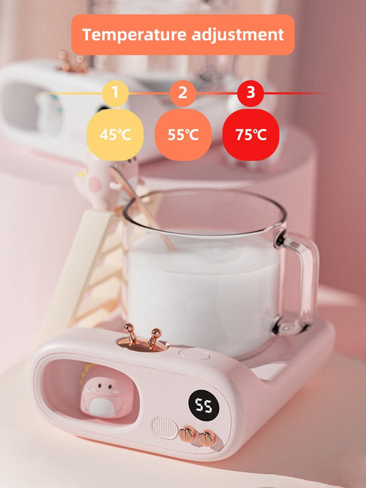 Cute Animal Mug Warmer Coaster with Thermostat Plate